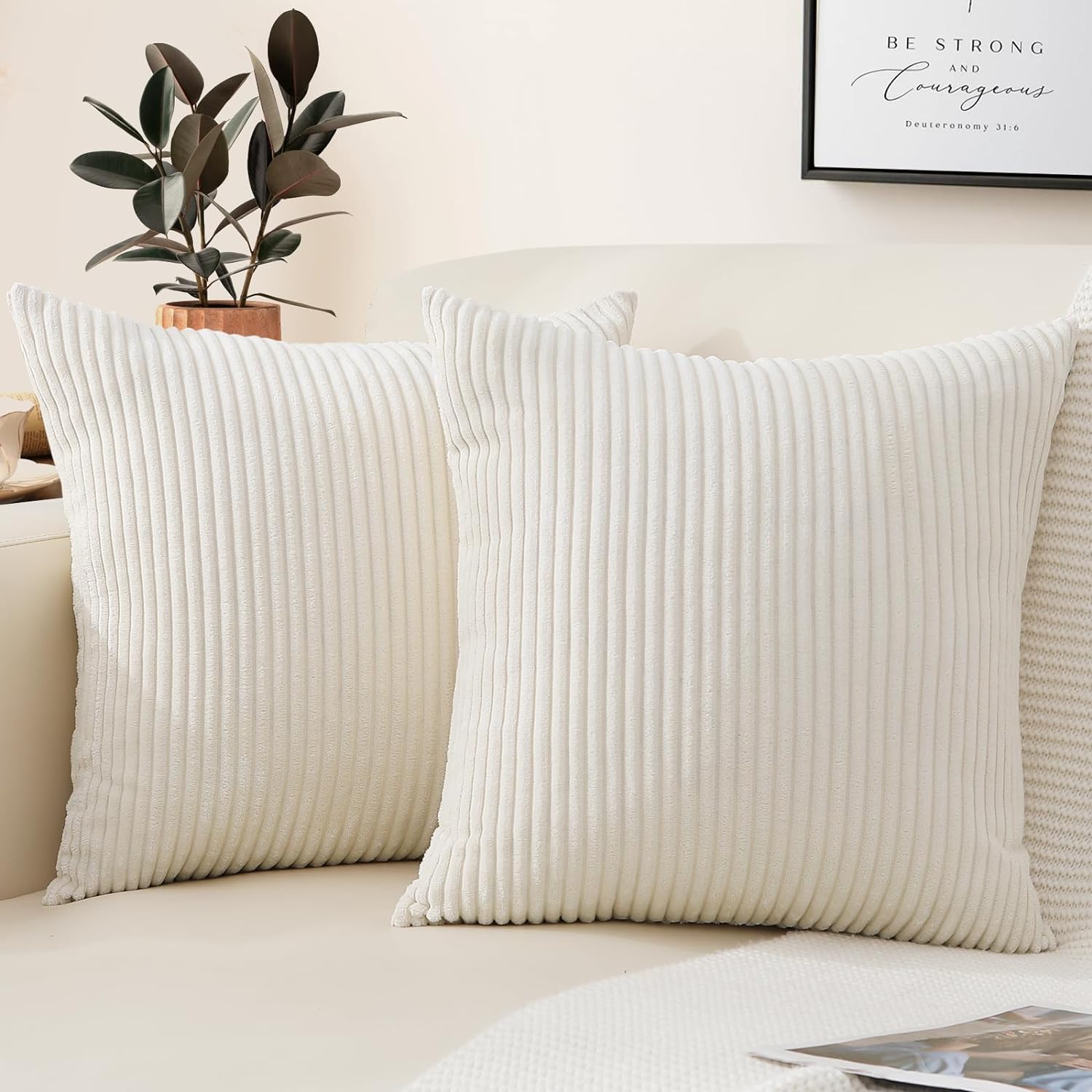 Pillow Insert 18X18 - 코듀로이 던지기 베개 커버 18x18 스트라이프