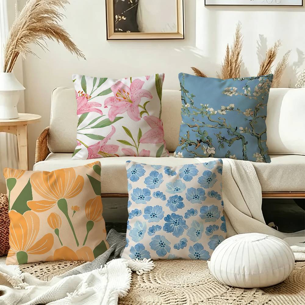 Home Textiles Market - 추상적인 꽃무늬 시장 쿠션 커버 자동차