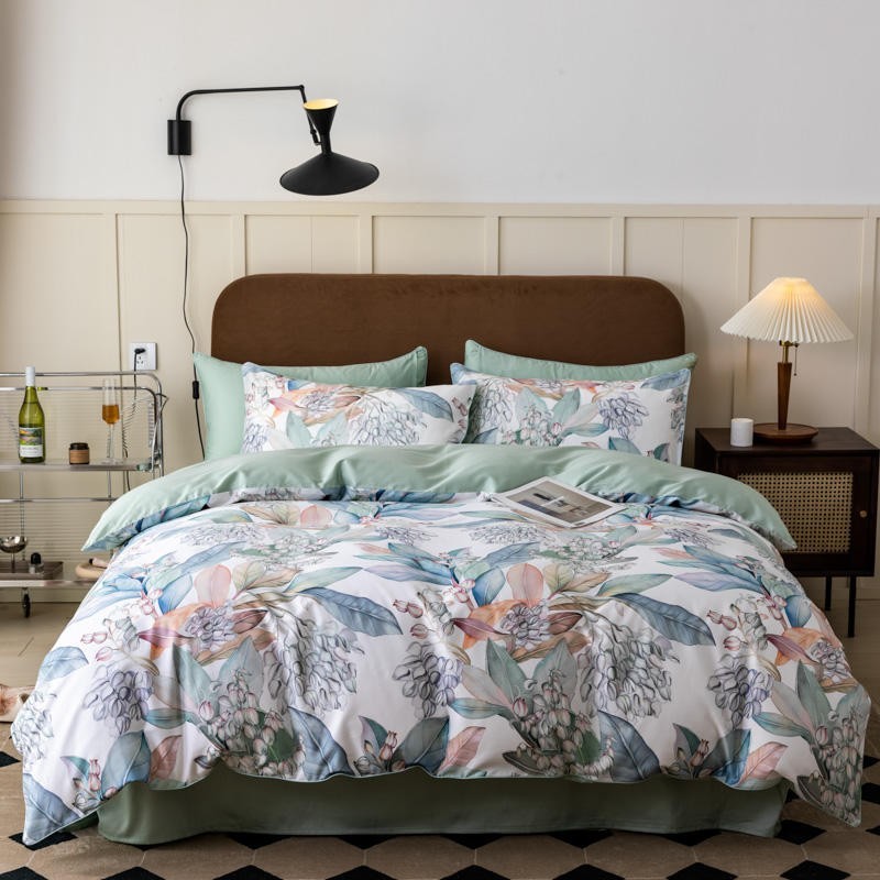 Home Textiles Premium - 100% 이집트 면 활기찬 열대 잎