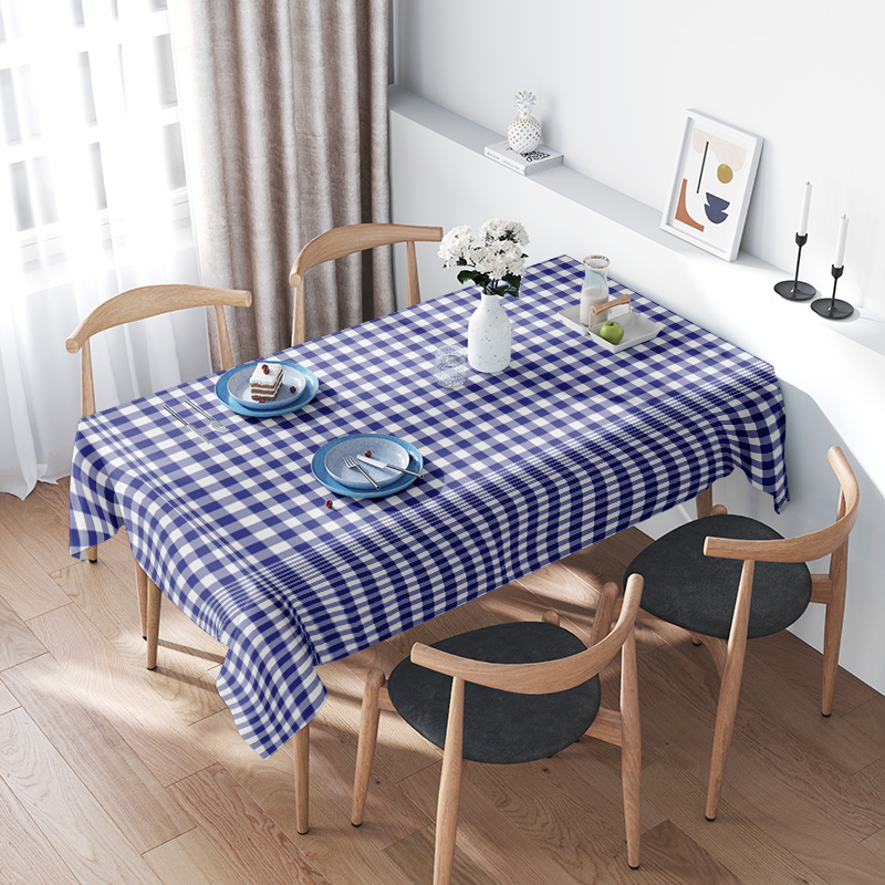Home Textiles Premium - 클래식 체크 무늬 식탁보 - 다이닝