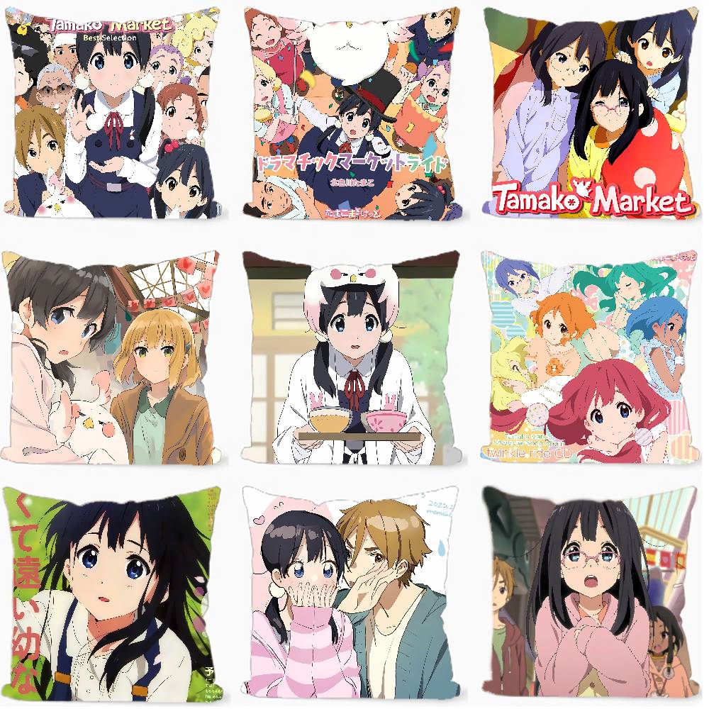 Home Textiles Market - 애니메이션 T-Tamako Market 45*45cm 쿠션 커버