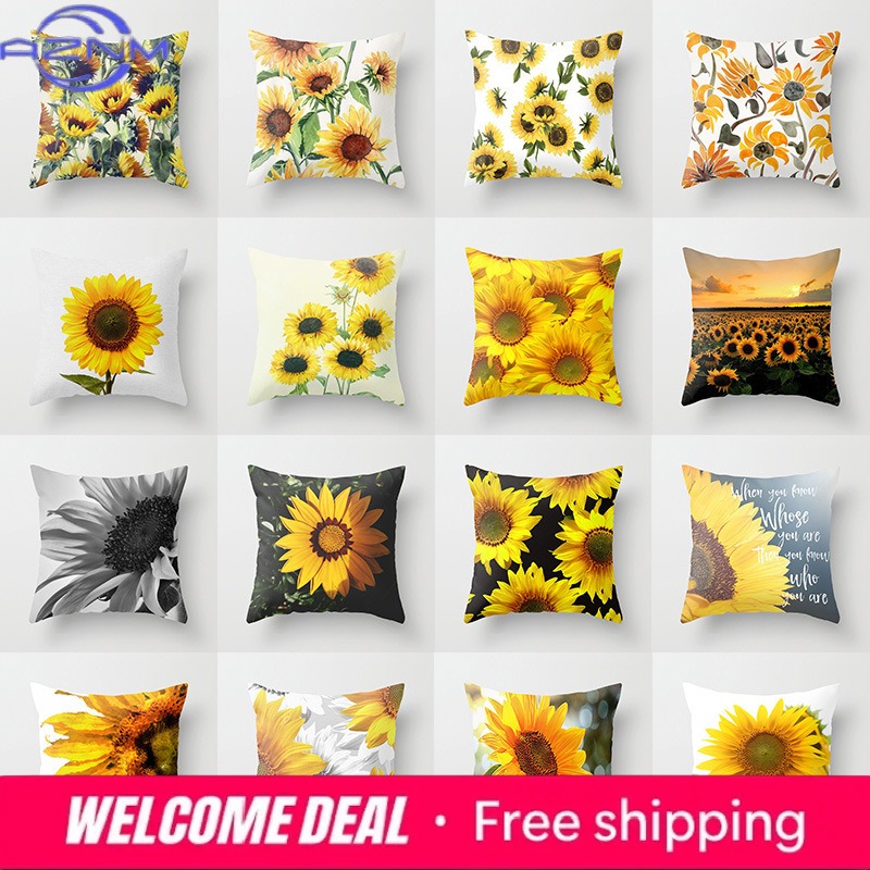 Quality Home Textiles - 해바라기 쿠션 커버 여름 소파 베개