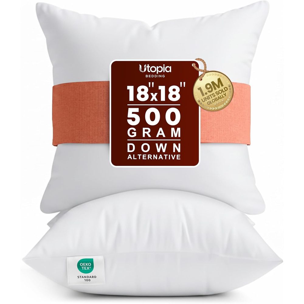 Pillow Insert 18X18 - 18x18 화이트 베개 인서트 한 쌍