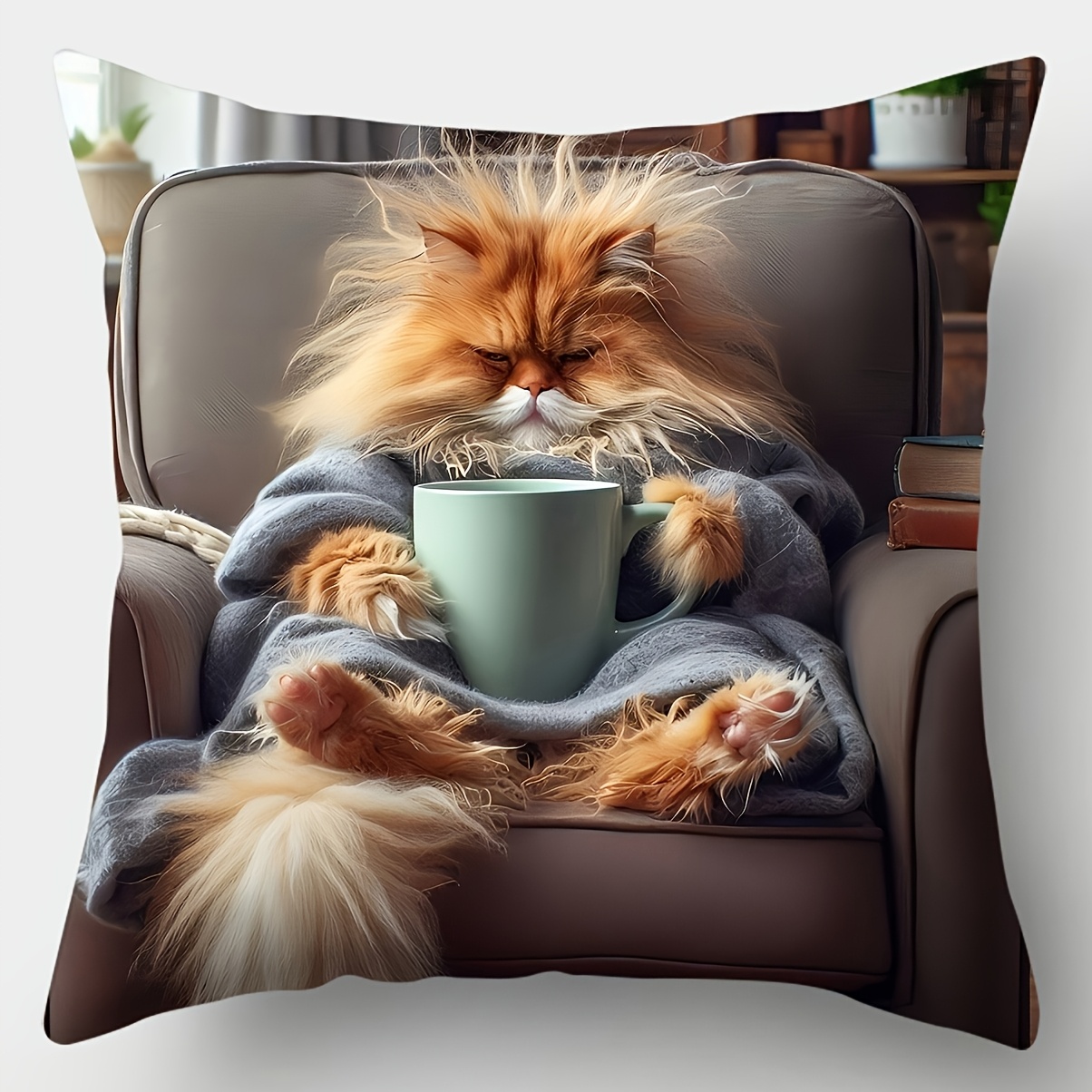 귀여운 고양이 프린트 베개 커버 4개 |   18x18 - Pillow Insert 18X18 리뷰 및 가격