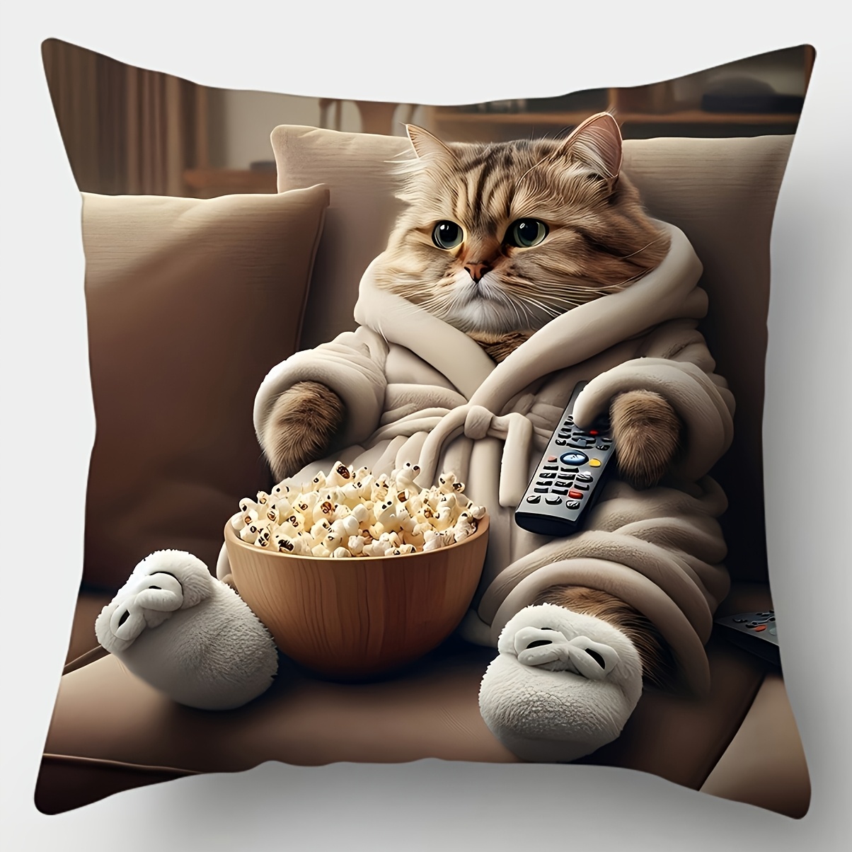 귀여운 고양이 프린트 베개 커버 4개 |   18x18 - Pillow Insert 18X18 리뷰 및 가격