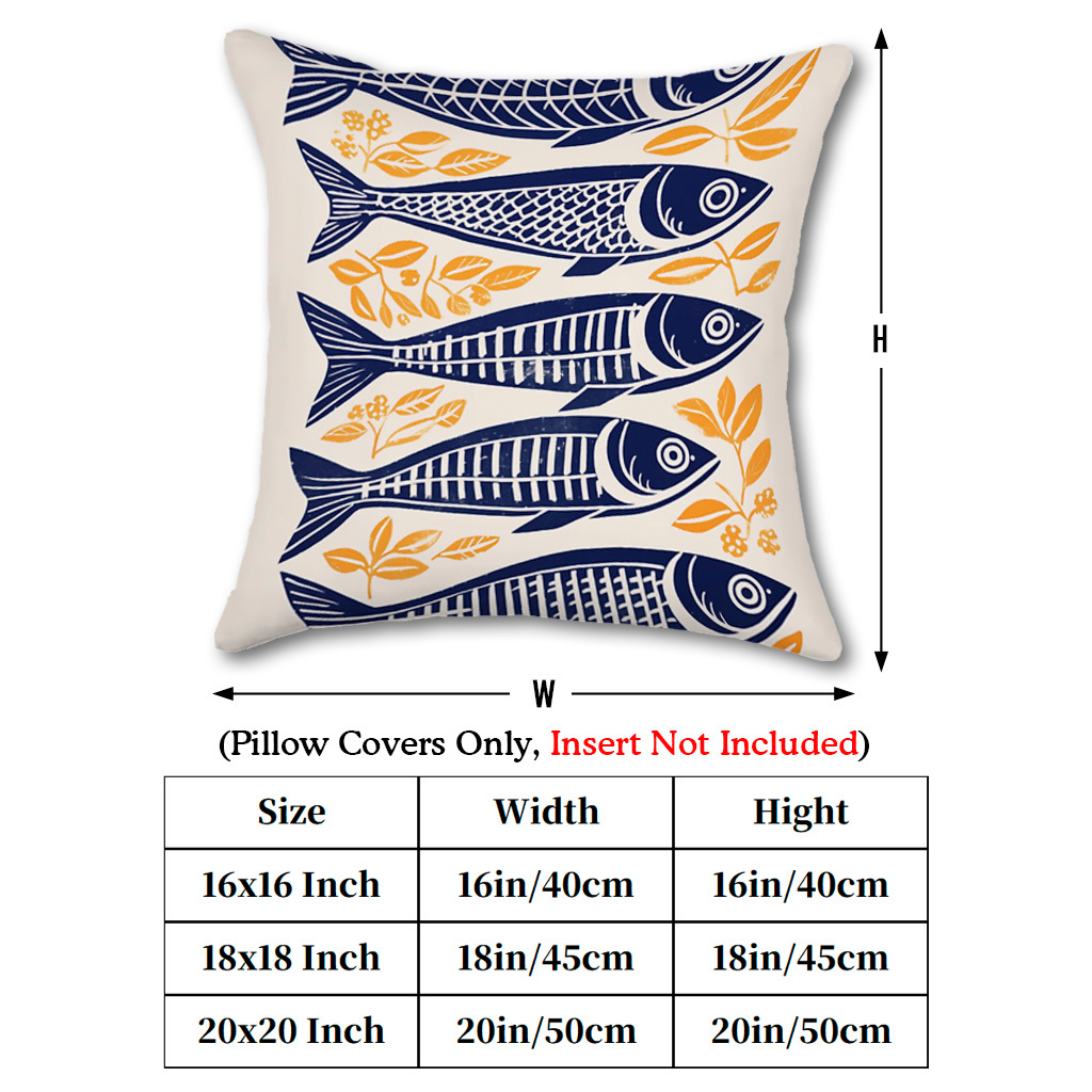 1개 덴마크 목판화 정어리 베개 커버 16x16/18x - Pillow Insert 18X18 리뷰 및 가격