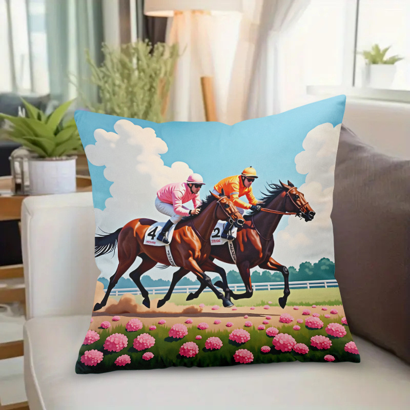 1개 말 경주 베개 커버 18x18인치 – 자키 및 경 - Pillow Insert 18X18 리뷰 및 가격