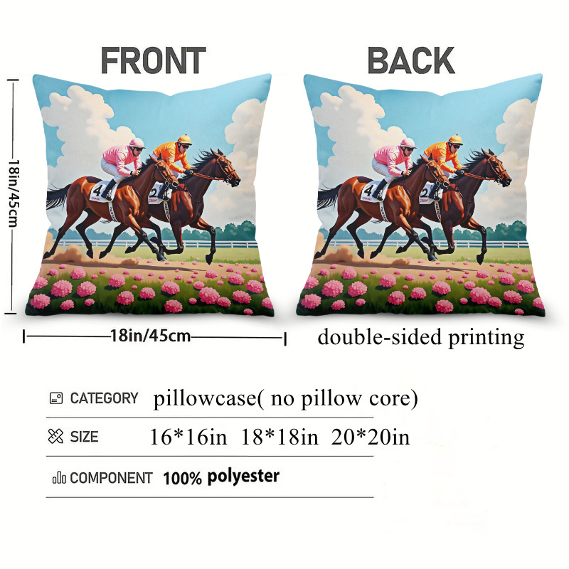 1개 말 경주 베개 커버 18x18인치 – 자키 및 경 - Pillow Insert 18X18 리뷰 및 가격