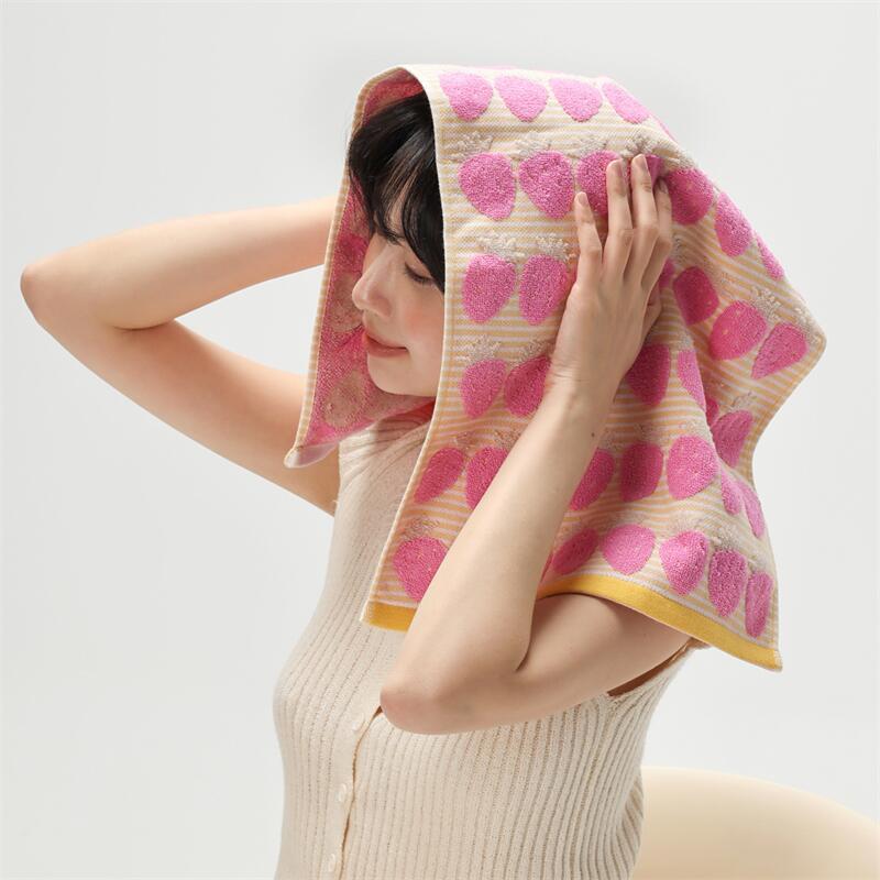 딸기 시리즈 코튼 부드러운 페이스 타올, 흡수성 목욕  - Home Textiles Face Towel 리뷰 및 가격