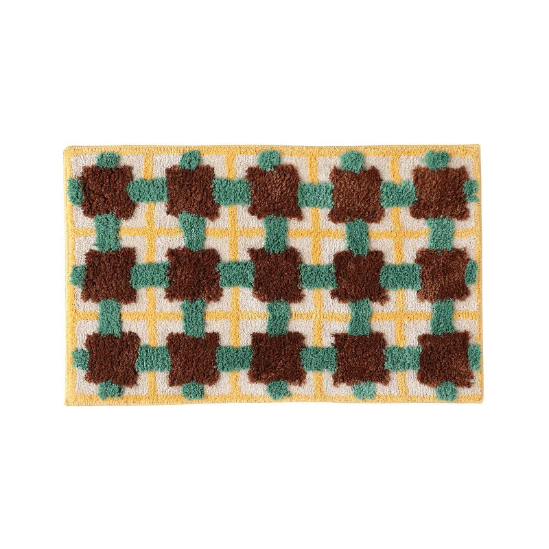 VIKAMA 격자무늬 바닥 매트, 미끄럼 방지 욕실 러 - Home Textiles Plaid 리뷰 및 가격
