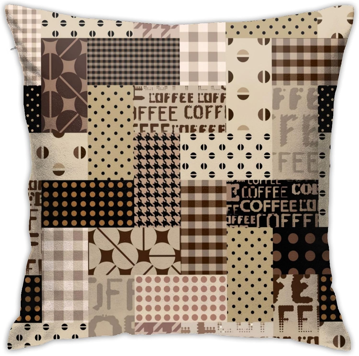 커피 타임 쿠션 커버 빈티지 폴카 도트 |   부드럽고 - Pillow Insert 18X18 리뷰 및 가격