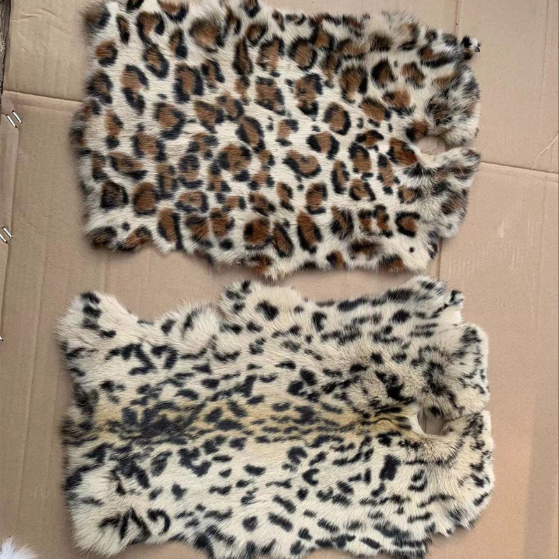 1pc 자연 진짜 토끼 모피 표범 인쇄 판매 전체 조각 - Home Textiles Sale 리뷰 및 가격