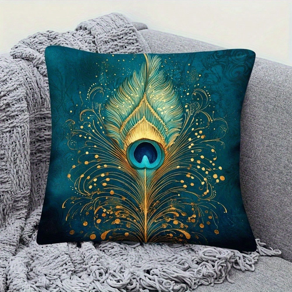 1개 18x18인치 녹색 청록색 공작 깃털 쿠션 커버  - Pillow Insert 18X18 리뷰 및 가격
