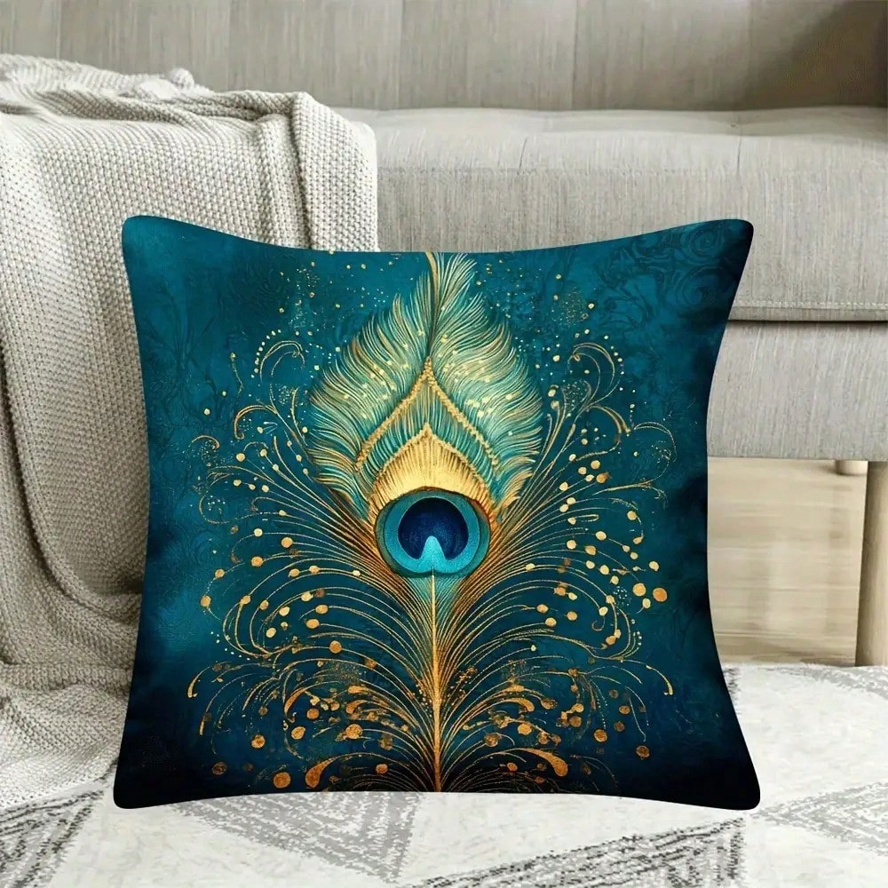 1개 18x18인치 녹색 청록색 공작 깃털 쿠션 커버  - Pillow Insert 18X18 리뷰 및 가격