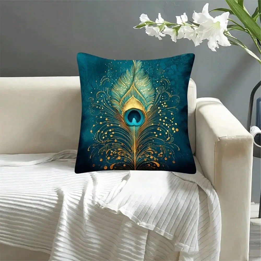 1개 18x18인치 녹색 청록색 공작 깃털 쿠션 커버  - Pillow Insert 18X18 리뷰 및 가격