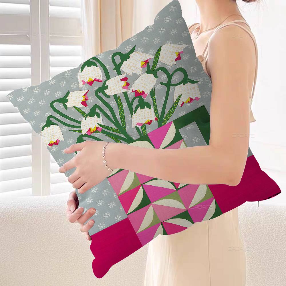 핑크 플라워 마켓 꽃병 플로럴 플랜트 베개 커버 소파  - Home Textiles Market 리뷰 및 가격