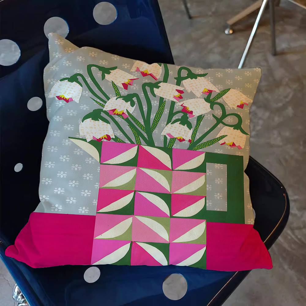 핑크 플라워 마켓 꽃병 플로럴 플랜트 베개 커버 소파  - Home Textiles Market 리뷰 및 가격