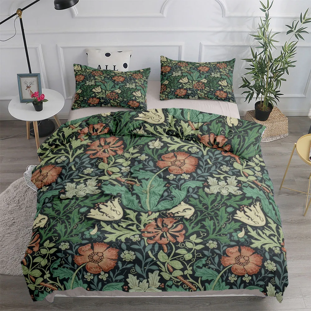 윌리엄 모리스 네오클래식 꽃과 새 이불 커버 세트 EU - Linen Duvet Cover 리뷰 및 가격