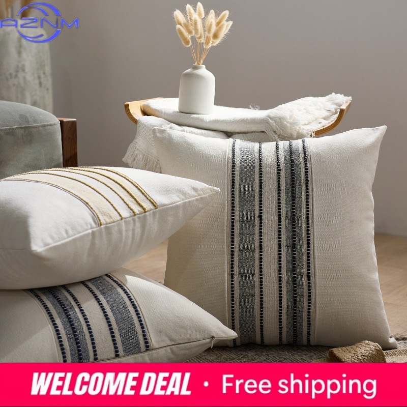 북유럽 모던 심플 원사염색 스플라이싱 베개 커버 라이트 - Quality Home Textiles 리뷰 및 가격