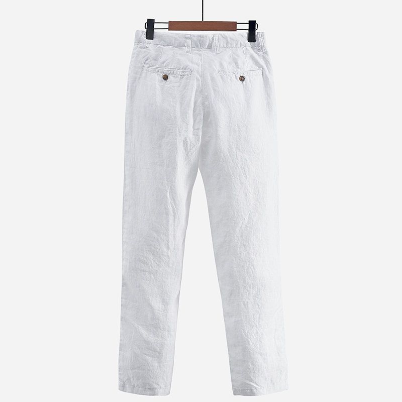 일본 스타일 심플 남성 린넨 캐주얼 팬츠 루즈핏 통기성 - Home Textiles Store 리뷰 및 가격