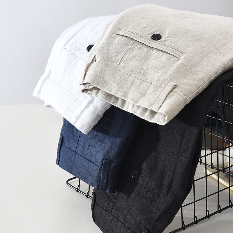 일본 스타일 심플 남성 린넨 캐주얼 팬츠 루즈핏 통기성 - Home Textiles Store 리뷰 및 가격