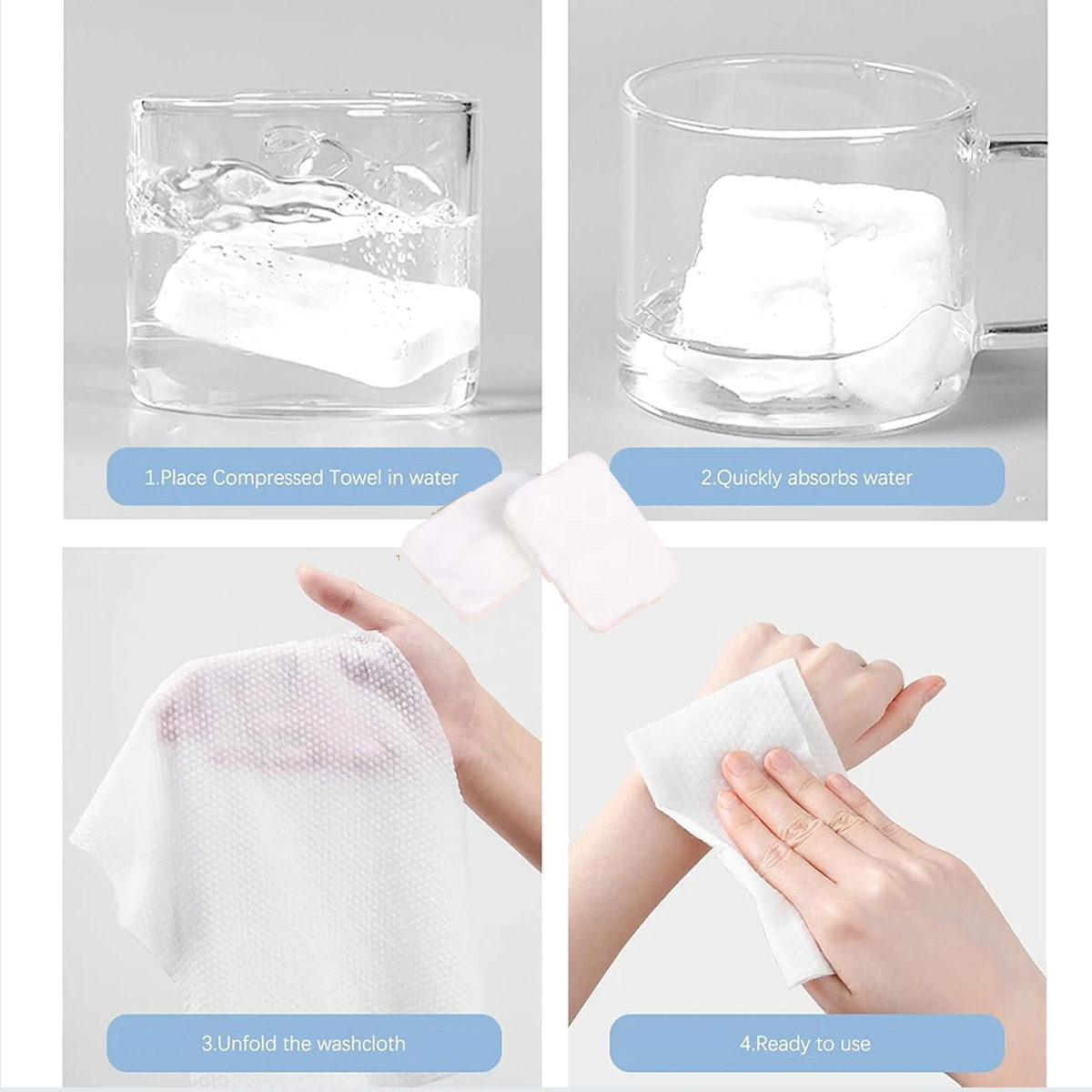 100개 휴대용 압축 타월 일회용 얼굴 세정용 부드러운 - Home Textiles Face Towel 리뷰 및 가격