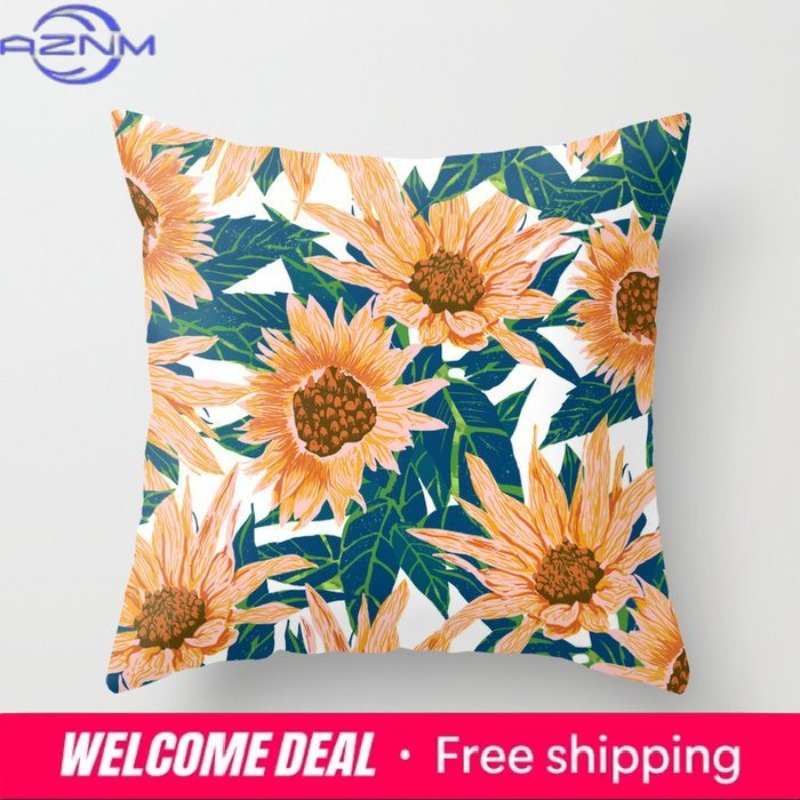 해바라기 쿠션 커버 여름 소파 베개 침실 홈 데코 자동 - Quality Home Textiles 리뷰 및 가격