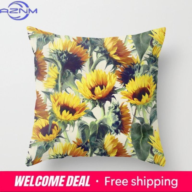 해바라기 쿠션 커버 여름 소파 베개 침실 홈 데코 자동 - Quality Home Textiles 리뷰 및 가격