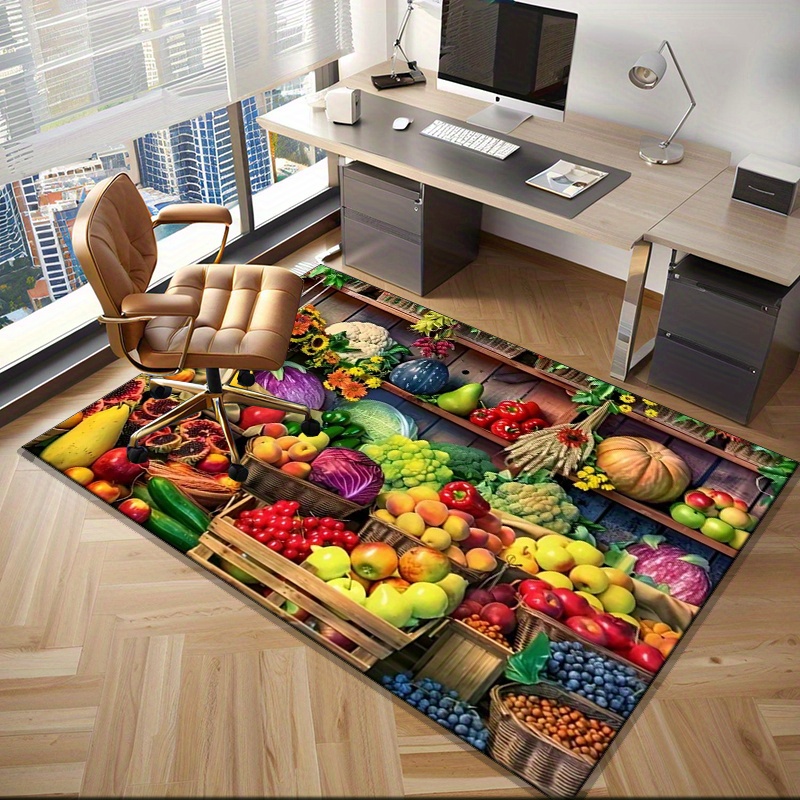 주방 및 식사 공간을 위한 생기 넘치는 과일 시장 러그 - Home Textiles Market 리뷰 및 가격