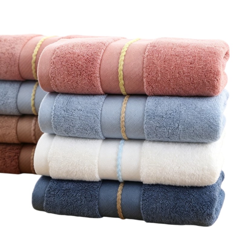 대나무 욕실 타월 세트 - 부드러운 자수 34x74cm - Home Textiles Face Towel 리뷰 및 가격